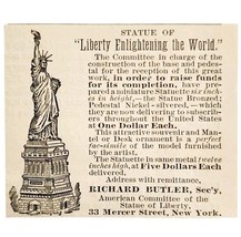 Statue Of Liberty Figurine 1885 Advertisement Victorian Richard Butler A... - $165.73 MXN