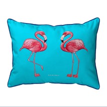 Betsy Drake Flamingo Tiled Extra Large Corded Indoor Outdoor Pillow 20x24 - £48.86 GBP