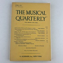 The Musical Quarterly Volume LVII Issue 2 April 1971 Paperback Book - £19.46 GBP