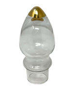 Vintage MCM Glass Decanter Stopper Mushroom Shape w/ Gold Tip 4" Barware Accent - $11.99