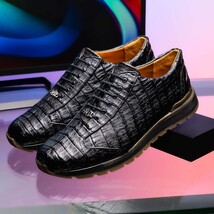 Alonzo Genuine Caiman Crocodile Fashion Sneaker Black image 6