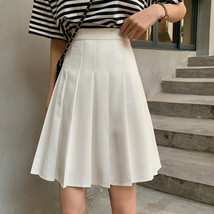 White Pleated Midi Skirt Outfit Women Girl Plus Size Full Pleated Skirt image 3