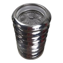 Frank M. Whiting Sterling Silver Rim Cut Glass Wine Coasters Sunburst Lo... - $88.11