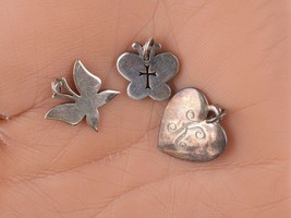 1982+ James Avery Sterling butterfly and heart charms - $143.55