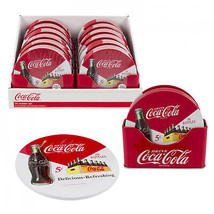 Coca-Cola Retro Design Coaster 6-Piece Set w/ Holder White - £11.76 GBP