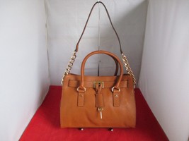 Michael Kors Hamilton Medium E/W Leather Satchel Shoulder Bag $298 Luggage  #010 - £67.63 GBP