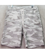 Democracy Shorts Women Size 4 Gray Camouflage Cotton High Rise Pocket Dr... - £18.20 GBP