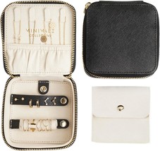 Travel Jewelry Case | Small Jewelry Box | Genuine Leather Travel Jewelry, Black - $39.99