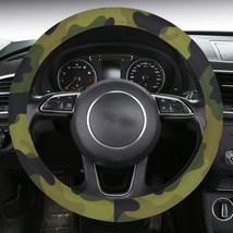 Camouflage Camo Army Dark Green Steering Wheel Cover with Anti-Slip Insert - $23.00