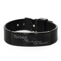 Funny Nurse Black Shark Mesh Bracelet, Nurses Are The Heartbeat Of Medicine, Bes - £19.69 GBP