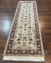 Pak Per&#39;sian Runner Rug 2.8 x 8 Handmade Vintage Carpet Beige Maroon Woo... - $1,290.00