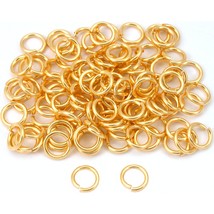 100 Gold Plated Open Jump Rings Findings Connectors 8mm - £6.69 GBP