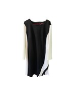 New Eloquii Womens Size 24 White Black Color Block Dress Long Sleeve Mid... - £32.33 GBP