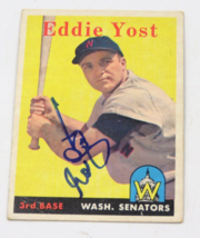 1958 Topps 173 Eddie Yost Senators Autographed Auto Signed Card - $5.89
