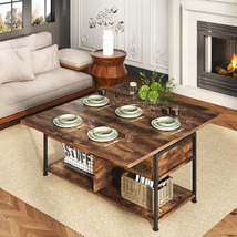 MONVANE 40&quot; Lift Top Coffee Table with Storage for Living Room, Rustic Brown - £117.84 GBP