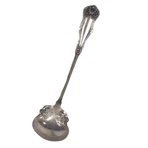 Vintage 1908 Arbutus International Silver Silverplated Ladle Floral Cream Gravy - $32.52