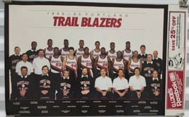 Vintage NBA Portland Trail Blazers 1989-1990 Team Poster Drexler Kersey Porter - £77.76 GBP