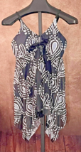Womens NWOT Black One Piece Paisley Swim Dress Swimsuit XL Swimwear Asym... - $4.64