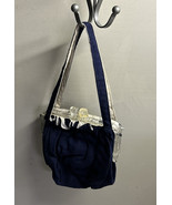 Vintage Handmade Purse with Plastic Snap Closure - Blue Fabric - $13.44 CAD