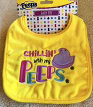 Bright Yellow Easter Spring CHICK Baby Bib “Chillin’ With My Peeps” NEW - £10.32 GBP