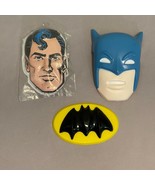 Vintage 1977 DC Comics Superman Face Batman &amp; Emblem Cake Topper Wilton ... - $15.99