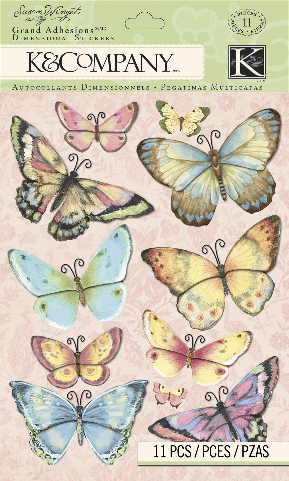 K&Company Floral Butterfly Grand Adhesions Sticker By Susan Winget - $23.62