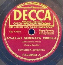 Conchita Supervia (In Spanish) 78 Ay Ay Ay Serenata Criolla/Las Hijas Ze... - £5.46 GBP