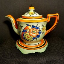 Japan Colorful BIRD Teapot With Matching Tray c1930&#39;s Marked TT Hand Pai... - £34.30 GBP