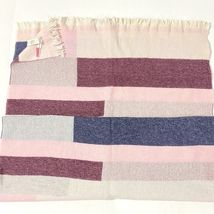 NEW Talbots 72x28 Wrap Scarf ITALY Wool Blend PINK Burgundy GRAY Pattern... - $16.82