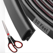 50 Feet D-Shape Rubber Weather Stripping Door Seal Strip, Fingwerk, Black - $746.78 MXN