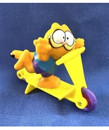 1989 McDonalds Happy Meal Toy Garfield on Yellow Scooter w Purple Wheels - $169.16 MXN