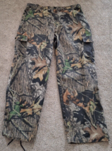 Vintage 90s Mossy Oak Camo Cargo Pants XL 40x33 Loose Fit Break Up Camouflage - £18.95 GBP