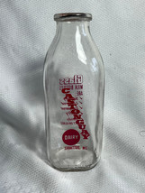 Vtg Castonguay Dairy  Sabattus, ME Quart Dairy Glass Bottle w/ Hunt&#39;s Da... - £23.85 GBP