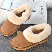 Natural Wool Woman Snow Boots Real Sheepskin Women&#39;s Genuine Sheepskin Women Boo - £72.66 GBP