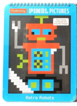 1 Ct Mudpuppy Pixel Pictures Retro Robots Color Pixels To Reveal Surpris... - $18.99