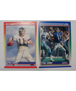 Phil Simms NY Giants 2 Score Football Cards 1990 Quarterback NM #5 &amp; 314  - $40.71 CAD