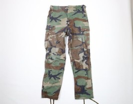 Vtg 80s Mens Small Thrashed Military Woodland Camouflage Combat Cargo Pants USA - £31.16 GBP