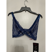 Seven Til Midnight Womens Bralette Bra Blue Adjustable Strap Lace Plus 1... - £15.01 GBP
