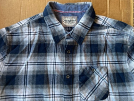 Original Penguin Men&#39;s Long Sleeve Flannel , Size XL, Blue Plaid - £22.15 GBP