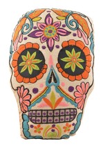 Multi Color Sugar Skull Throw Pillow Detailed Colors Embroidered Decorative Gift - £23.08 GBP