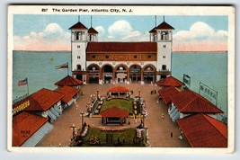 The Garden Pier Atlantic City New Jersey Postcard Carnival Vaudeville Sign 1921 - £14.05 GBP