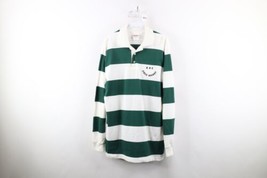Vtg 90s Streetwear Mens Large Field Hockey Striped Long Sleeve Rugby Polo USA - £35.58 GBP