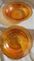 Vintage Federal Glass Bowls Normandie Iridescent Cereal Bouquet Lattice 6.5&quot;  - $11.87