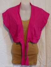 Victoria&#39;s Secret Tee Shop Short Sleeve Cropped Cardigan Size Large ~ Pink - £9.43 GBP