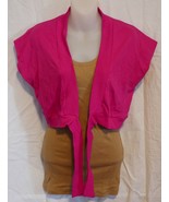 Victoria&#39;s Secret Tee Shop Short Sleeve Cropped Cardigan Size Large ~ Pink - £9.49 GBP