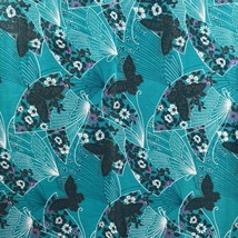 1 Yard VTG Butterfly Fabric Blue - £7.53 GBP