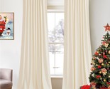96-Inch-Long Stangh Cream White Velvet Curtains For Nurseries And Kids, ... - £57.26 GBP
