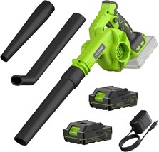 Leaf Blower Cordless With 2 Batteries And Charger, 20V Electric Leaf Blower - £57.50 GBP