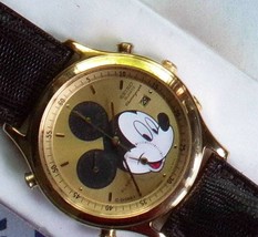 Disney Mens Seiko Chronograph Mickey Mouse Watch! New! New! HTF! Very Rare Gold  - £635.36 GBP