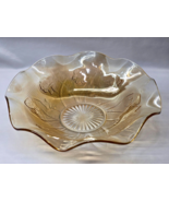 Vintage JEANNETTE 11.5&quot; Serving Bowl IRIS &amp; HERRINGBONE Marigold Carniva... - €23,03 EUR
